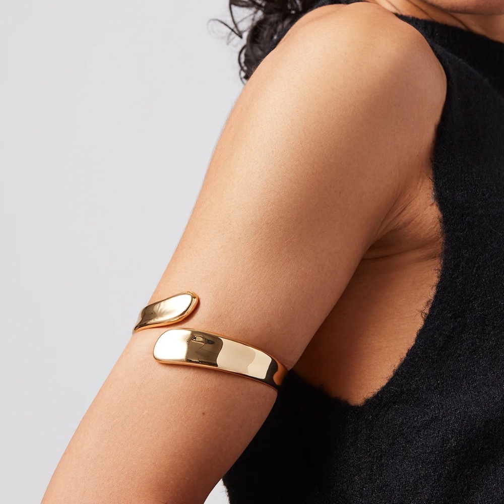 Gold arm cuff bracelet